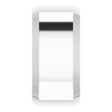 14K White Gold 10 mm Beveled-Edge Comfort-Fit Flat Band Size 11.5