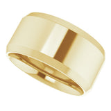 14K Yellow Gold 10 mm Beveled-Edge Comfort-Fit Flat Band Size 6