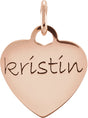 14K Rose Posh Mommy® Engravable Small Heart Pendant
