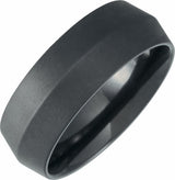 Black Titanium 8 mm Knife Edge Band with Satin Finish Size 7