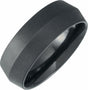 Black Titanium 8 mm Knife Edge Band with Satin Finish Size 7