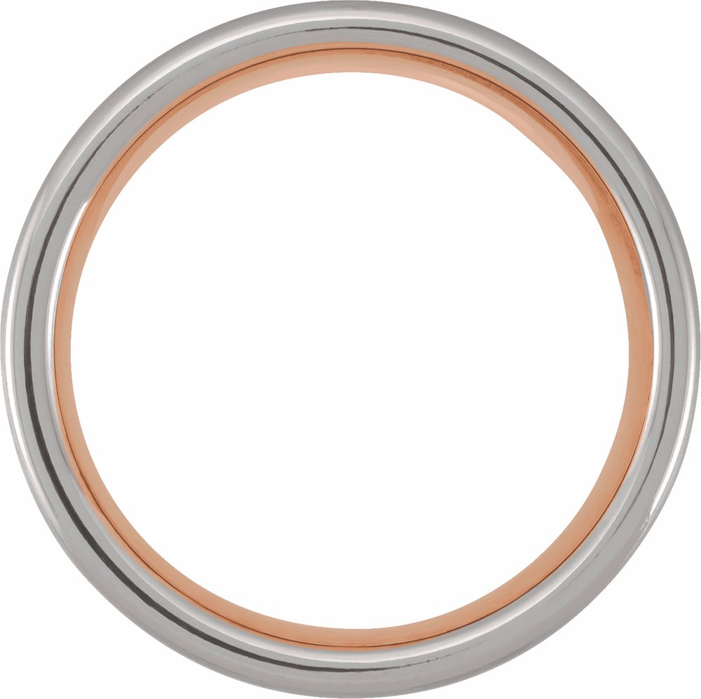 18K Rose Gold PVD & Black PVD Tungsten 8 mm Grooved Comfort-Fit Flat Band Size 7