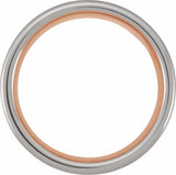 18K Rose Gold PVD & Black PVD Tungsten 8 mm Grooved Comfort-Fit Flat Band Size 7