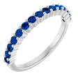 14K White Gold Natural Blue Sapphire 15-Year Anniversary Band