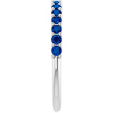 14K White Gold Natural Blue Sapphire 15-Year Anniversary Band