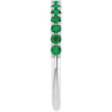 14K White Gold Lab-Grown Emerald 15-Year Anniversary Band