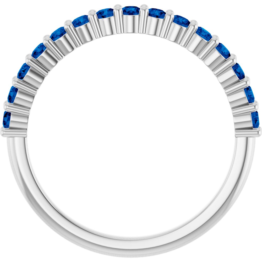 14K White Gold Natural Blue Sapphire 15-Year Anniversary Band
