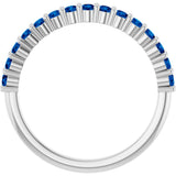 14K White Gold Natural Blue Sapphire 15-Year Anniversary Band