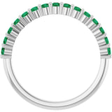 14K White Gold Lab-Grown Emerald 15-Year Anniversary Band