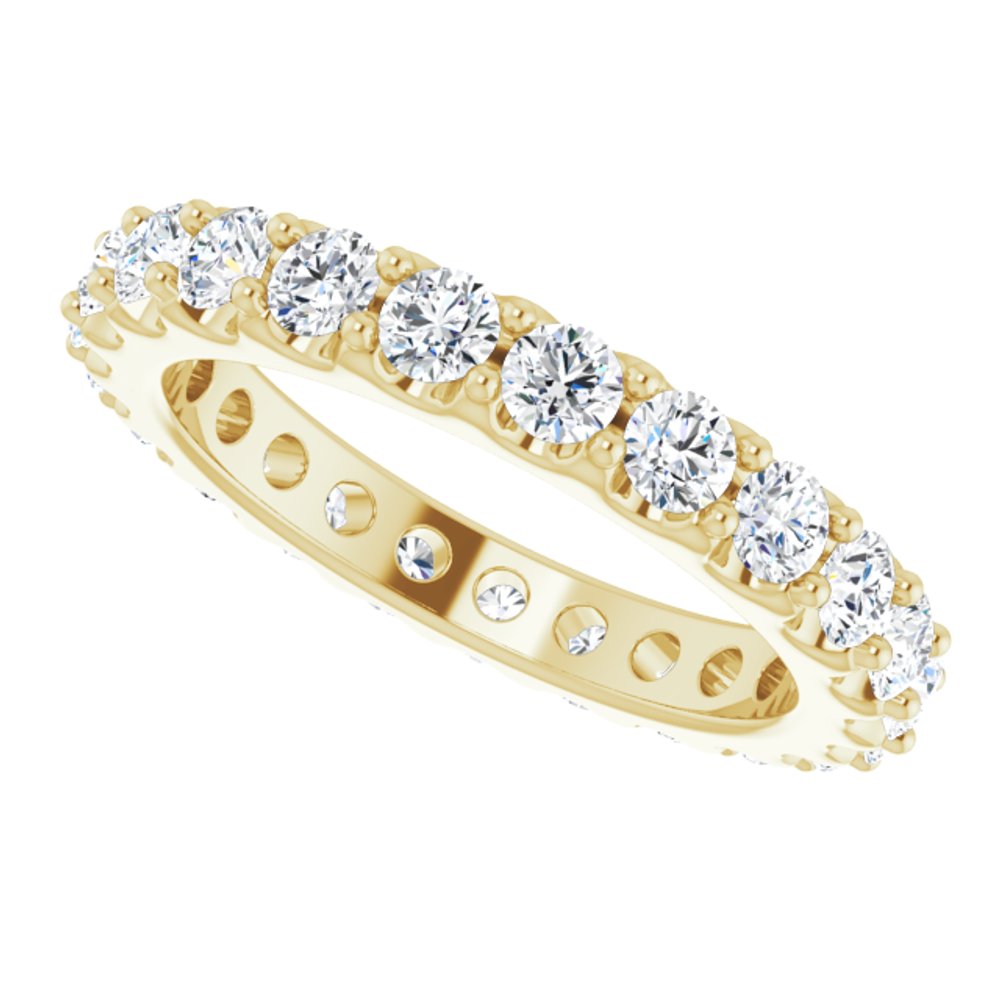 14K Yellow Gold 1 3/8 CTW Natural Diamond Eternity Band Size 4.5