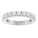 14K White 2 CTW Diamond Eternity Band Size 7