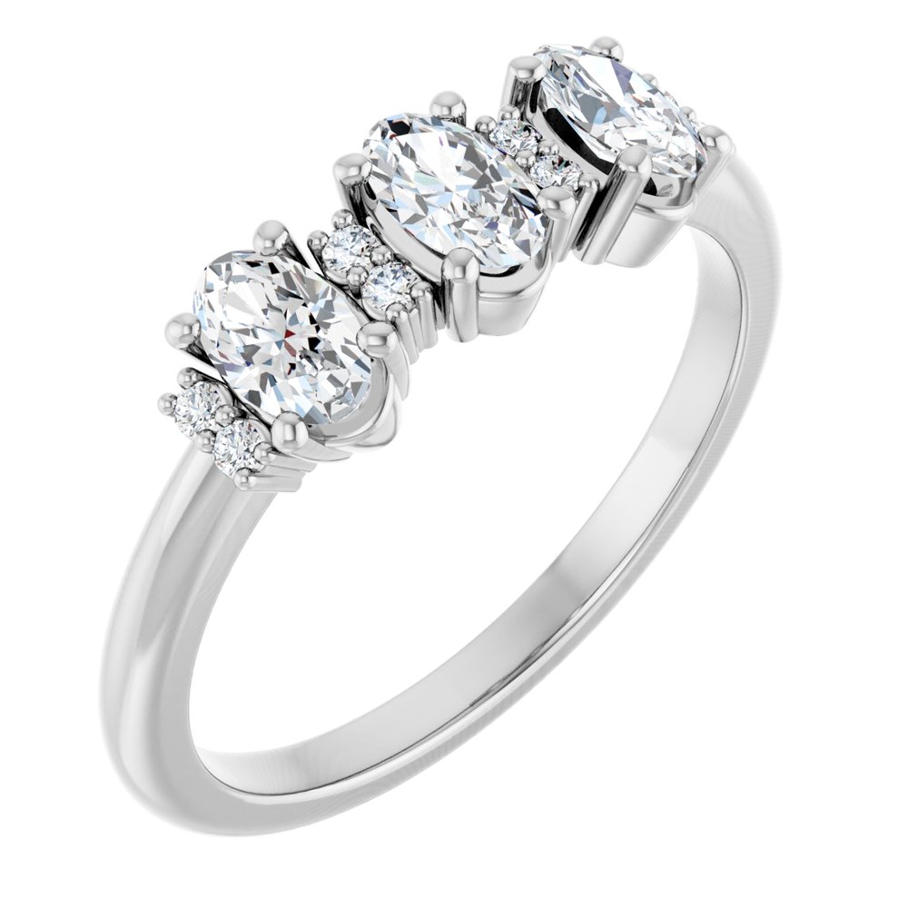 14K White 3/4 CTW Lab-Grown Diamond Anniversary Band