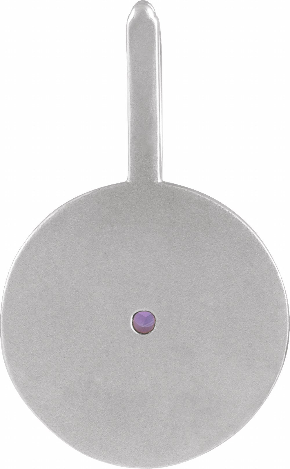 14K White Natural Amethyst & .005 CTW Natural Diamond Sagittarius Charm/Pendant