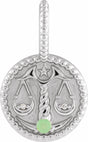Sterling Silver Natural Green Chrysoprase & .005 CTW Natural Diamond Libra Charm/Pendant