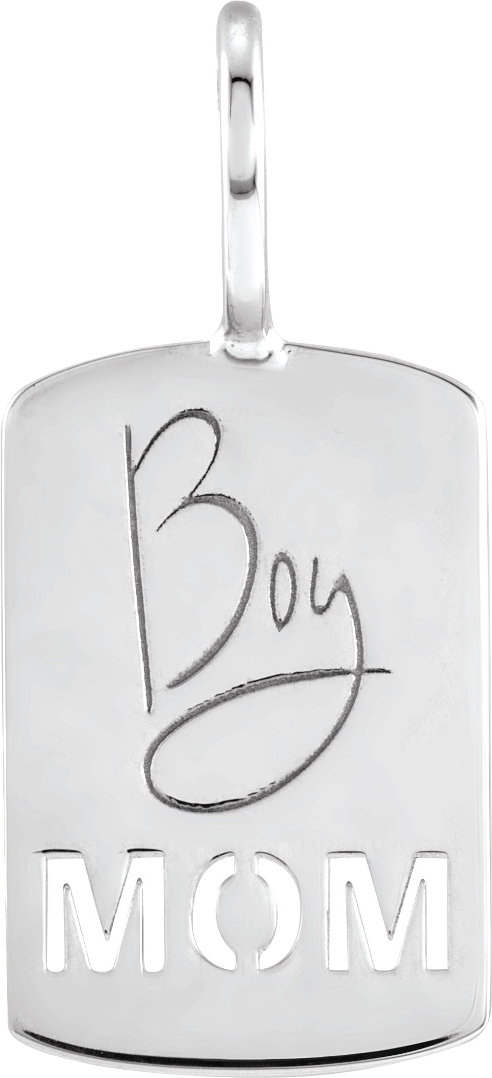 Sterling Silver Boy Mom Charm/Pendant 