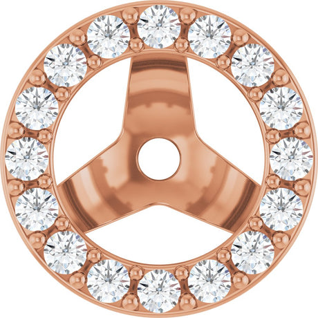 14K Rose Gold 1/5 CTW Natural Diamond Halo-Style Earring Jackets