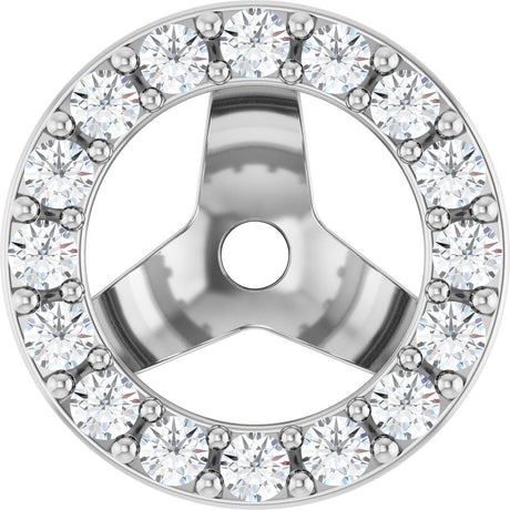 14K White Gold 1/4 CTW Lab-Grown Diamond Halo-Style Earring Jackets