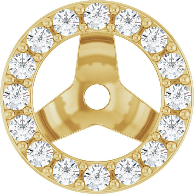 14K Yellow Gold 1/4 CTW Lab-Grown Diamond Halo-Style Earring Jackets