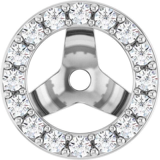 14K White Gold 1/4 CTW Lab-Grown Diamond Halo-Style Earring Jackets