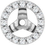 14K White Gold 1/4 CTW Lab-Grown Diamond Halo-Style Earring Jackets