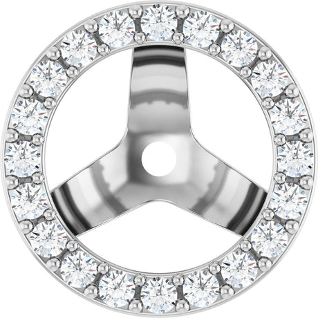 14K White Gold 1/3 CTW Lab-Grown Diamond Halo-Style Earring Jackets