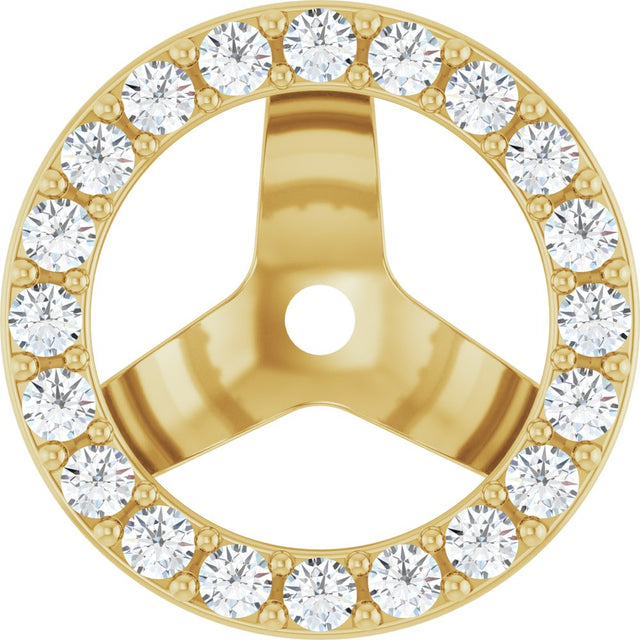 14K Yellow Gold 1/3 CTW Lab-Grown Diamond Halo-Style Earring Jackets