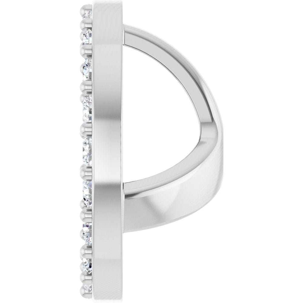 14K White Gold 1/4 CTW Natural Diamond Halo-Style Earring Jackets