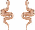 14K Rose Pair Snake Friction Back Earring