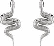 14K White Pair Snake Friction Back Earring