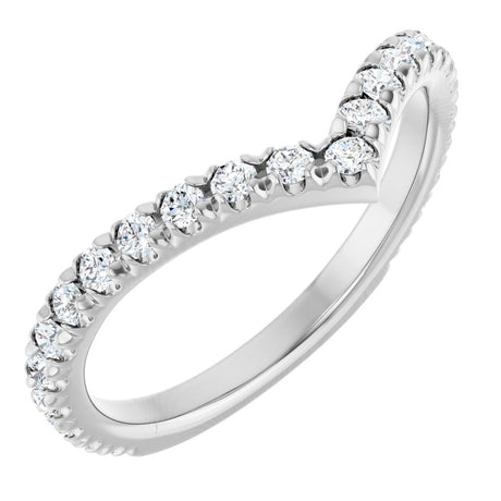 14K White Gold 1/2 CTW Lab-Grown Diamond  French-Set Contour Band