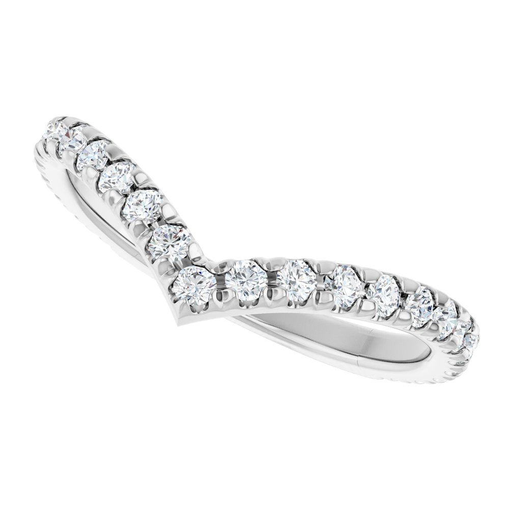 14K White Gold 1/2 CTW Lab-Grown Diamond  French-Set Contour Band