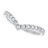 14K White Gold 3/8 CTW Natural Diamond French-Set Contour Band