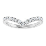 14K White Gold 1/2 CTW Lab-Grown Diamond  French-Set Contour Band