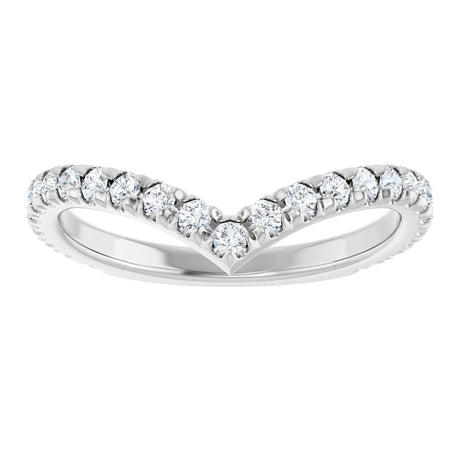 14K White Gold 1/2 CTW Lab-Grown Diamond  French-Set Contour Band