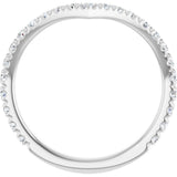 14K White Gold 3/8 CTW Natural Diamond French-Set Contour Band