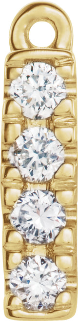 14K Yellow .05 CTW Natural Diamond Bar Dangle
