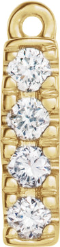 14K Yellow .05 CTW Natural Diamond Bar Dangle
