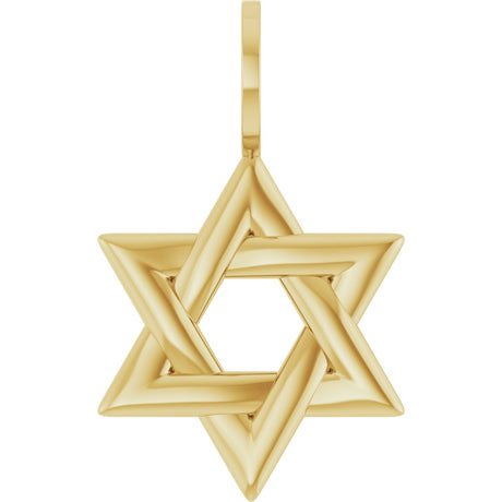 14K Yellow Star of David Pendant