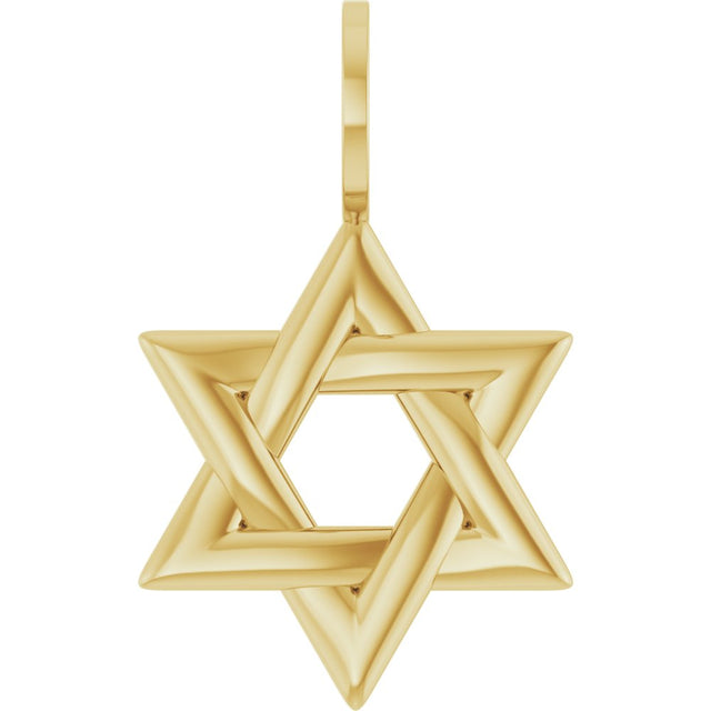 14K Yellow Star of David Pendant