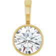 14K Yellow Gold 5/8 CT Lab-Grown Diamond Bezel-Set Solitaire Pendant