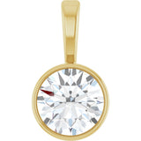 14K Yellow Gold 1/2 CT Lab-Grown Diamond Bezel-Set Solitaire Pendant