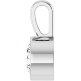 14K White Gold 1/2 CT Lab-Grown Diamond Bezel-Set Solitaire Pendant