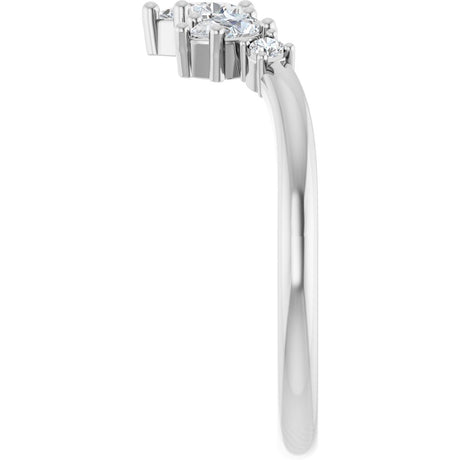 14K White Gold 3/8 CTW Natural Diamond Contour Band