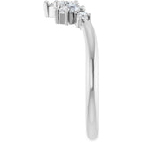 14K White Gold 3/8 CTW Natural Diamond Contour Band