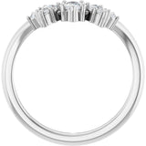 14K White 3/8 CTW Natural Diamond Contour Band