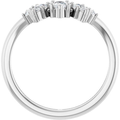 14K White 3/8 CTW Lab-Grown Diamond Contour Band