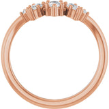 14K Rose 3/8 CTW Natural Diamond Contour Band