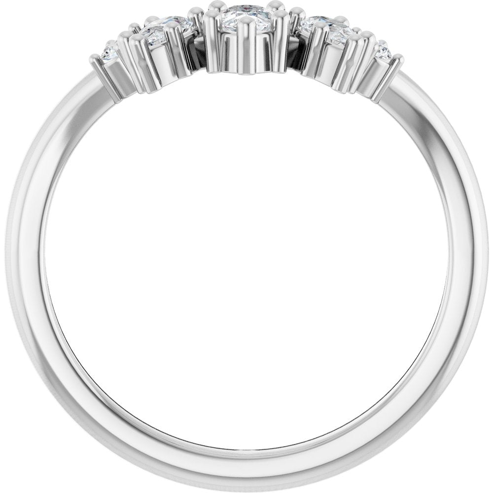 14K White Gold 3/8 CTW Natural Diamond Contour Band