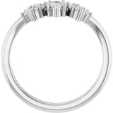14K White Gold 3/8 CTW Natural Diamond Contour Band