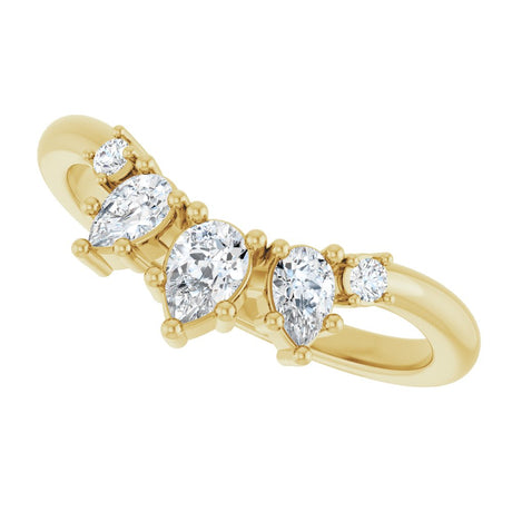 14K Yellow Gold 3/8 CTW Lab-Grown Diamond Contour Band